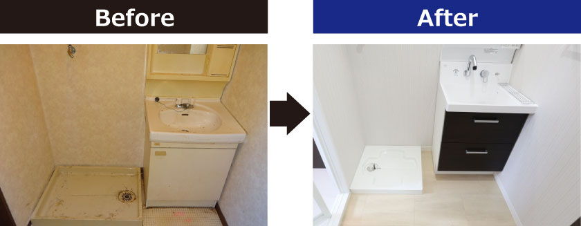 ローズガーデン室内洗濯置場BeforeAfter
