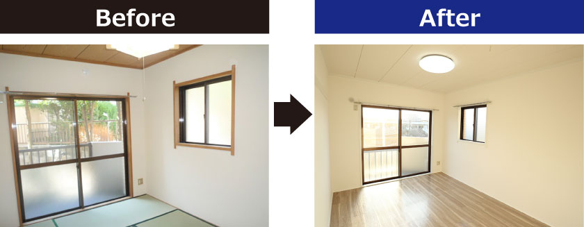 マンハイム_和室から洋室BeforeAfter