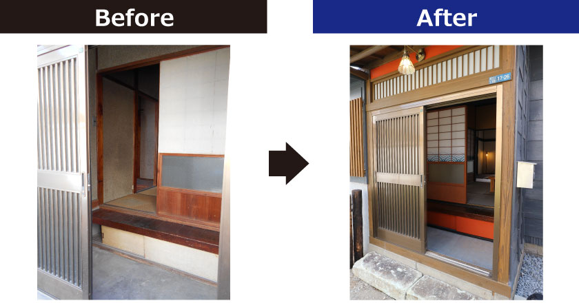 市川市相之川平屋住宅玄関BeforeAfter