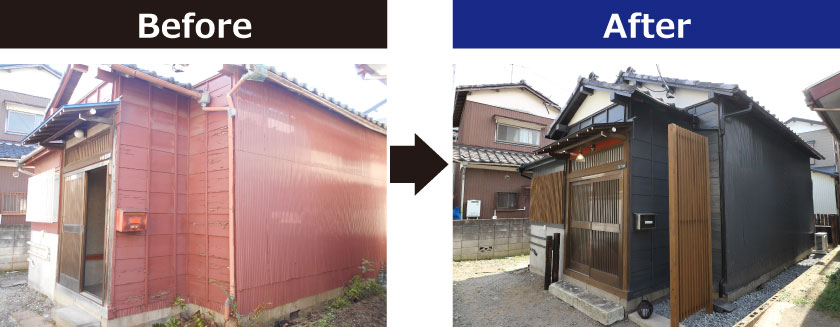 市川市相之川平屋住宅外観BeforeAfter